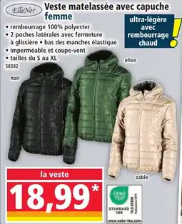 Norma Elle nor veste matelassée avec capuche femme offre