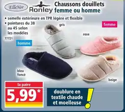 Norma Ronley Chaussons douillets femme ou homme offre