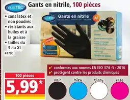 Norma Mulli tec gants en nitrile, 100 pièces offre