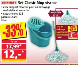 Norma Leifheit set classic mop viscose offre