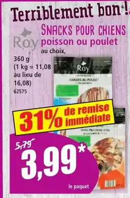 Norma Snacks pour chiens poisson ou poulet offre