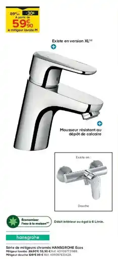 Castorama Série de mitigeurs chromés offre