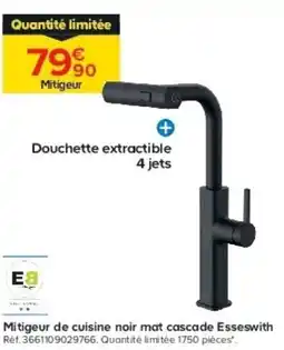 Castorama Mitigeur de cuisine noir mat cascade Esseswith offre