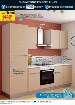 Castorama Cuisine complète All-in Carla décor chêne offre