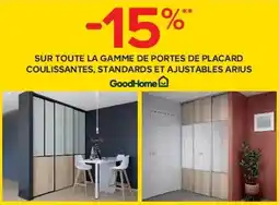 Castorama SUR TOUTE LA GAMME DE PORTES DE PLACARD COULISSANTES, STANDARDS ET AJUSTABLES ARIUS offre