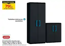 Castorama Armoires Keter Quadra bleu haute + basse offre