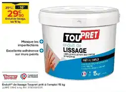 Castorama Enduit de lissage Toupret prêt à l'emploi offre