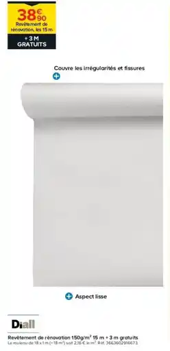 Castorama Revêtement de rénovation 150g/m² 15 m +3 m gratuits offre