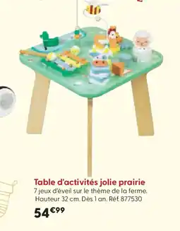 La Grande Récré Table d'activités jolie prairie offre