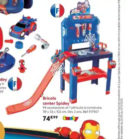 La Grande Récré SMOBY Bricolo center Spidey offre