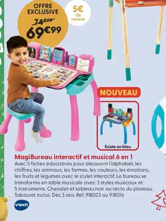 La Grande Récré MagiBureau interactif et musical 6 en 1 offre