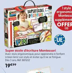 La Grande Récré Super école d'écriture Montessori offre