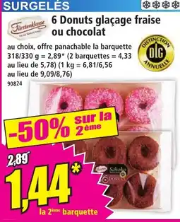 Norma 6 Donuts glaçage fraise ou chocolat offre