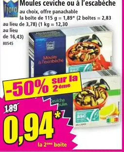 Norma Moules ceviche ou à l'escabèche offre