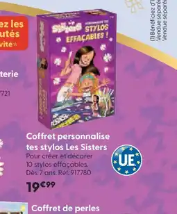 La Grande Récré Coffret personnalise tes stylos Les Sisters offre