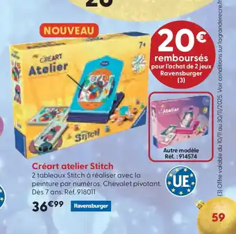 La Grande Récré Créart atelier Stitch offre