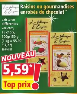 Norma Raisins ou gourmandises enrobés de chocolat offre