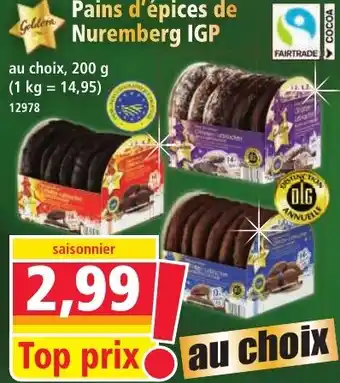 Norma Pains d'épices de Nuremberg IGP offre