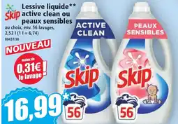 Norma Skip Lessive liquide active clean ou peaux sensibles offre