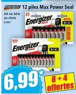 Norma Energizer 12 piles Max Power Seal offre