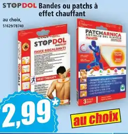 Norma STOPDOL Bandes ou patchs à effet chauffant offre