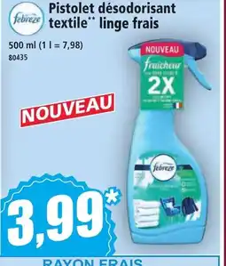 Norma Febreze pistolet désodorisant textile linge frais offre