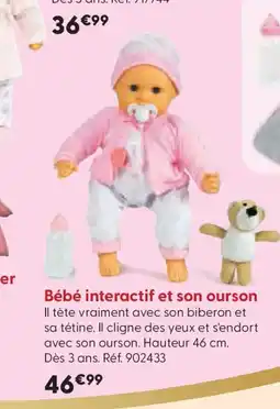 La Grande Récré Bébé interactif et son ourson offre