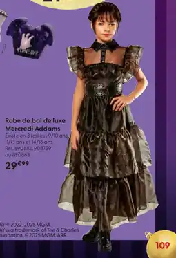 La Grande Récré Robe de bal de luxe Mercredi Addams offre