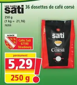 Norma LES CAFES sati 36 dosettes de café corsé offre