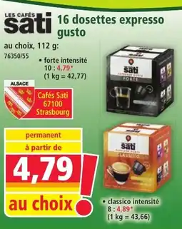 Norma LES CAFES 16 dosettes expresso gusto offre