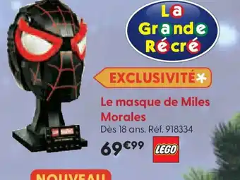 La Grande Récré LEGO Le masque de Miles Morales offre