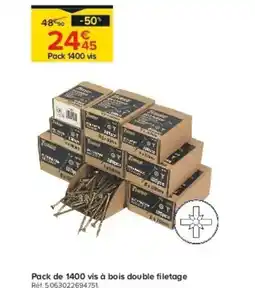 Castorama Pack de 1400 vis à bois double filetage offre