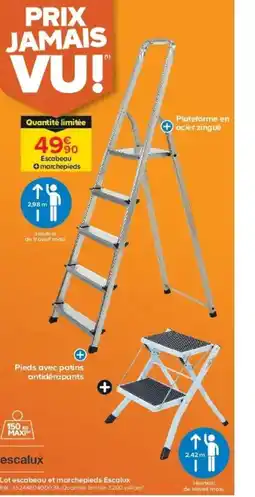 Castorama Lot escabeau et marchepieds escalux offre