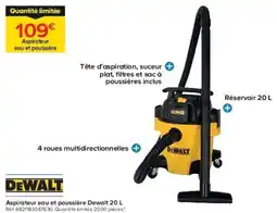 Castorama Aspirateur eau et poussière Dewalt 20 L offre