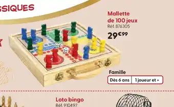 La Grande Récré Mallette de 100 jeux offre