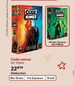 La Grande Récré CODE NAMES offre