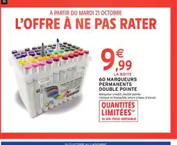 Intermarché Hyper 60 marqueurs permanents double pointe offre