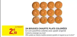 Intermarché Hyper 24 bougies chauffe plats colorées offre