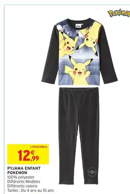 Intermarché Hyper Pyjama enfant pokemon offre