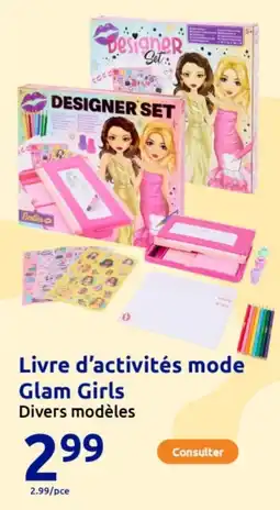 Action Livre d'activités mode Glam Girls offre