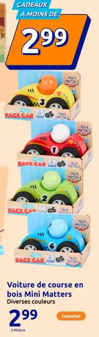Action Voiture de course en bois Mini Matters offre