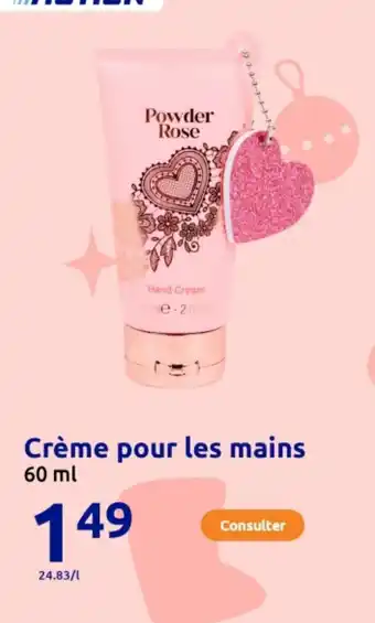 Action Crème pour les mains offre