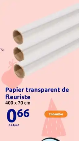 Action Papier transparent de fleuriste offre