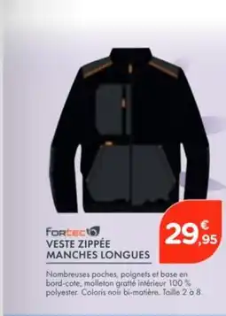 Point Vert FORTEC Veste zippée manches longues offre