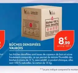 Point Vert Bûches densifiées valbois offre