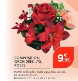 Point Vert Composition orchidées, lys, roses offre