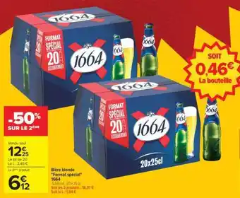 Carrefour Bière blonde Format Spécial 1664 offre