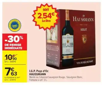 Carrefour I.G.P. Pays d'Oc HAUSSMANN offre