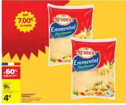 Carrefour Emmental Râpé Président offre