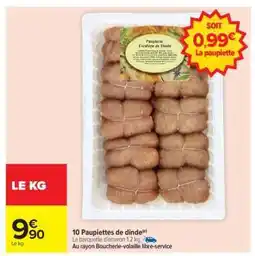Carrefour 10 Paupiettes de dinde offre